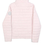 DIESEL Womens Pink Quilt Jacket M Polyester Hooded Zip Casual Lightweight