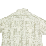 PURITAN Mens Beige & Cream Pattern Shirt 2XL Polyester Blend Casual Summer