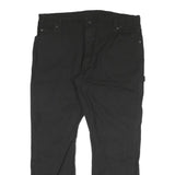DICKIES Mens Cotton Blend Black Regular Fit Straight Leg Trousers W40 L30