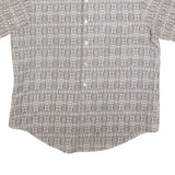 ROYAL KNIGHT Mens Beige Checked Short Sleeve Shirt L Polyester Comfortable