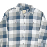 RED HEAD Mens Blue & Grey Checked Shirt L Button Down Casual Cotton Blend