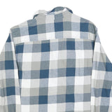 RED HEAD Mens Blue & Grey Checked Shirt L Button Down Casual Cotton Blend