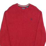 CHAPS Mens Red Plain Crew Neck Basic Knit Jumper M Classic Cotton Warmwear