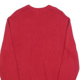 CHAPS Mens Red Plain Crew Neck Basic Knit Jumper M Classic Cotton Warmwear