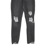 LEVI'S 721 Womens Jeans Black Regular Skinny Denim Stone Wash W28 L27 Distressed