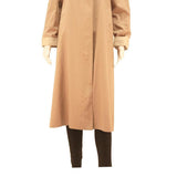 VALMELINE Womens Beige Classic Button Jacket L Polyester Blend Long Sleeve Plain