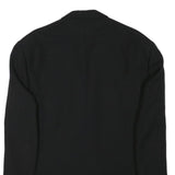 ESKA Womens Black Wool Blend Blazer Jacket L Satin Lapel Button Closure Tailored