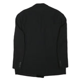 ESKA Womens Black Wool Blend Blazer Jacket L Satin Lapel Button Closure Tailored