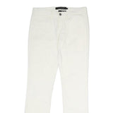 CALVIN KLEIN JEANS Womens Cotton Blend White Regular Straight Trousers W30 L30