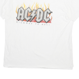 AC DC Mens White Highway To Hell Graphic T-Shirt XL Short Sleeve Crew Neck Rock