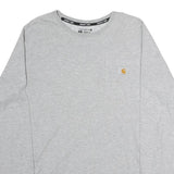 CARHARTT Mens Grey Long Sleeve Crew Neck Pocket T-Shirt M Casual Workwear