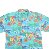 BLUE GENERATION Mens Blue Hawaiian Shirt M Cotton Casual Beachwear