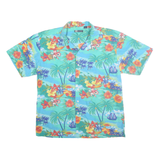 BLUE GENERATION Mens Blue Hawaiian Shirt M Cotton Casual Beachwear