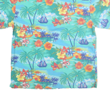 BLUE GENERATION Mens Blue Hawaiian Shirt M Cotton Casual Beachwear
