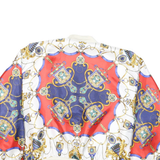 GDT Womens White & Red Bomber Jacket XL Polyester Blend Printed Zip Closure