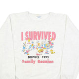 CANADIAN STARS Womens White I Survived Dupuis 1993 Crew Neck L Sweatshirt