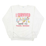 CANADIAN STARS Womens White I Survived Dupuis 1993 Crew Neck L Sweatshirt