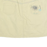 MUSTO Womens Cream Cotton Blend Mini Skirt Embroidered Pocket Casual Summer
