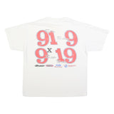 Mens White Lewis Racing Graphic T-Shirt XL Short Sleeve Crew Neck Racing Cars