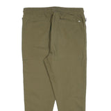 ICONO Womens Slim Olive Green Trousers W32 L26 Drawstring Casual Stretch