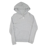 ADIDAS Womens Grey Pullover Hoodie UK 8 Cotton Casual Drawstring Hooded