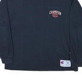 CHAMPION Mens Navy Blue Graphic T-Shirt M Long Sleeve Crew Neck Casual Sport