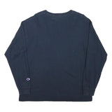 CHAMPION Mens Navy Blue Graphic T-Shirt M Long Sleeve Crew Neck Casual Sport