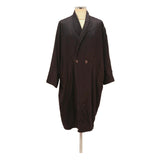 Mens Black Plain Button Cotton Blend Relaxed Jacket S Casual Long Sleeve