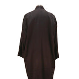 Mens Black Plain Button Cotton Blend Relaxed Jacket S Casual Long Sleeve