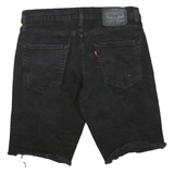 LEVI'S Mens Black Denim Cut-Off Shorts M W32 Casual Frayed Hem Denim