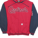 STITCHES Mens Red & Navy Cardinals Zip Hoodie Jacket L Cotton Blend Casual