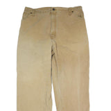 DICKIES Mens Regular Beige Cotton Blend Button Trousers W35 L30 Workwear Utility
