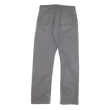 DICKIES Mens Cotton Blend Grey Regular Straight Trousers W30 L30 Workwear Zip