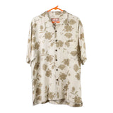 Vintage Caribbean Joe Floral Hawaiian Shirt - XL Beige Viscose Blend