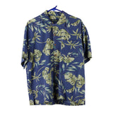 Vintage Milano Bay Floral Hawaiian Shirt - XL Blue Viscose Blend