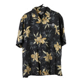 Vintage black Edwards Hawaiian Shirt - mens large