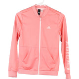 Age 10-12 Adidas Spellout Zip Up - Medium Pink Polyester