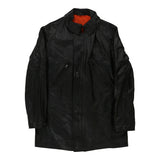 Vintage black 1980's Polizia Linea Zero Leather Jacket - mens medium