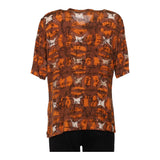 Krizia Short Sleeve Shirt - XL Brown Viscose Blend