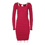 Max & Co Bodycon Dress - Small Red Viscose Blend