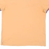 TOMMY HILFIGER Mens Peach Polo Shirt XS Striped Collar Short Sleeve Cotton Blend