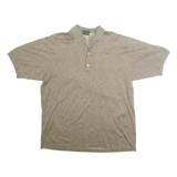 BOBBY JONES Mens Beige Printed Short Sleeve Polo Shirt M Cotton Casual