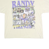 GAME CHANGER Mens Cream Randy Moss Minnesota Vikings Graphic T-Shirt XL Short
