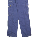 Womens Blue Regular Fit Straight Leg Cotton Blend Trousers W30 L30 Cargo Style