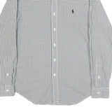 RALPH LAUREN Mens Black & White Checked Shirt XS Classic Button Down Collar Long