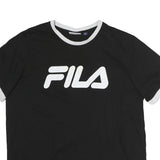 FILA Mens Black & White Logo Short Sleeve Crew Neck T-Shirt L