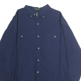TIMBER RUN Mens Blue Shirt L Button Down Collar Cotton Casual Long Sleeve