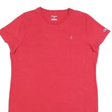 CHAMPION Womens Red Bodycon Jersey Plain Short Sleeve Mini L Casual Summer Dress