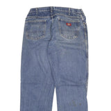 DICKIES Mens Regular Fit Jeans Blue Denim Cotton Blend W34 L32 Zip Pockets