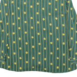 QIVINA Mens Green Yellow Striped Floral Shirt Long Sleeve Collared Cotton Blend